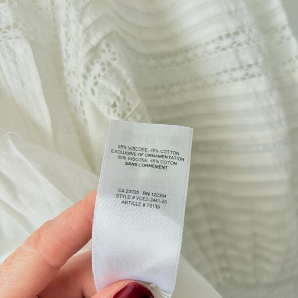 Aritzia Sunday Best Jadie Blouse Puff Sleeve White Ecru Size Medium - Picture 8 of 8